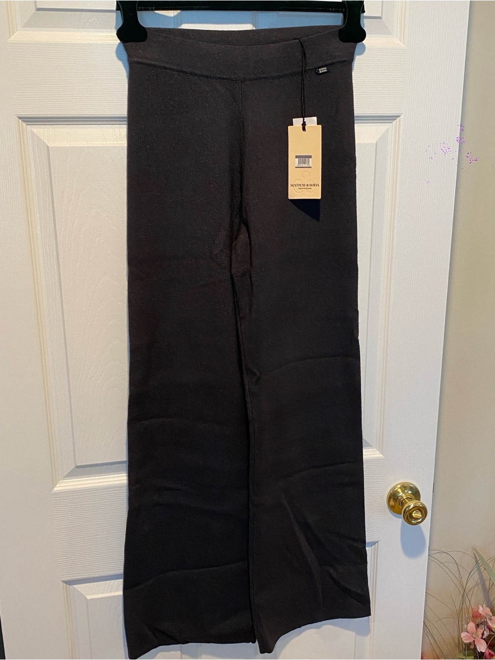 NWT Scotch & Soda Amsterdam Women's Knit Wide Leg Pants Gray Size S